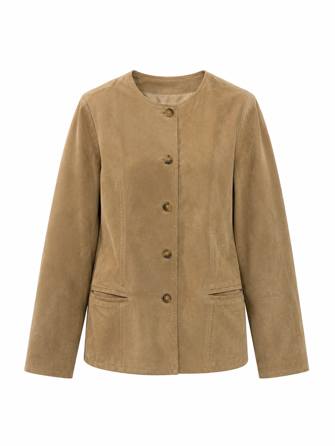 Chaqueta de cuero gamuzado