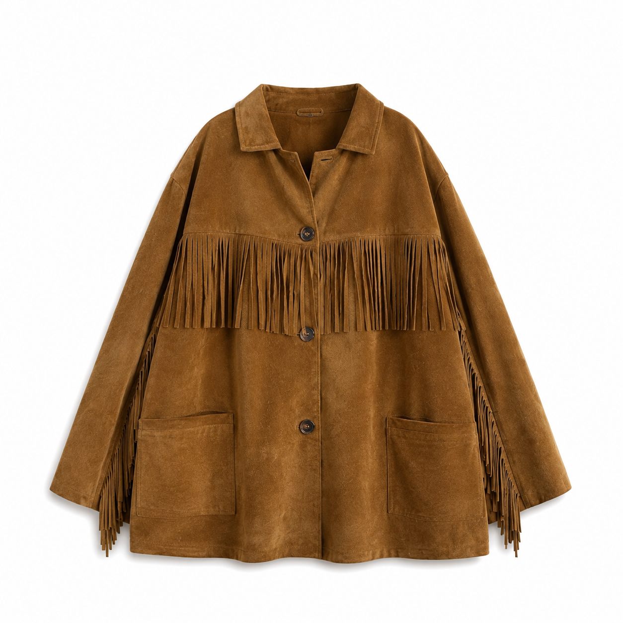 🤎 Chaqueta Western Vintage de Cuero Genuino Camel
