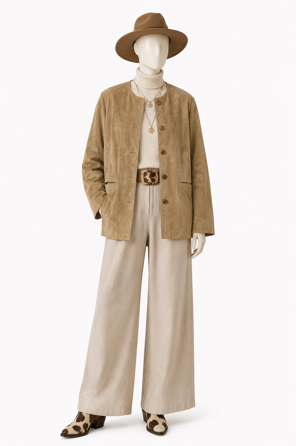 Chaqueta de cuero gamuzado