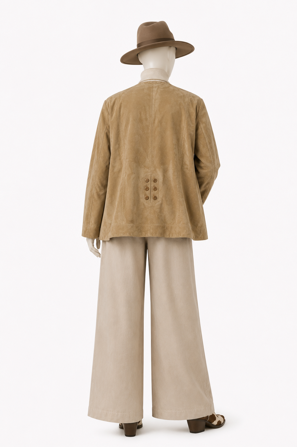 Chaqueta de cuero gamuzado