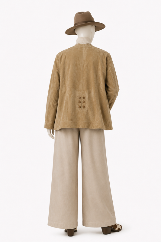 Chaqueta de cuero gamuzado